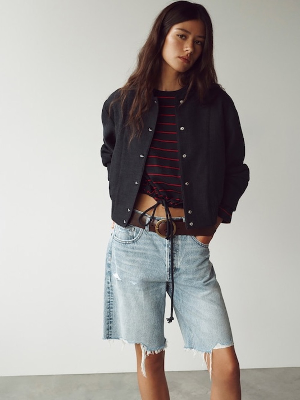 Madewell Bomber Jacket in Bouclé Classic Navy‎ NWT $198 NZ636